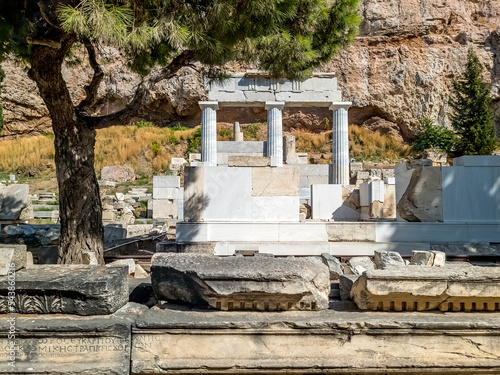 The Sanctuary of Asclepios with Inscription in Foreground