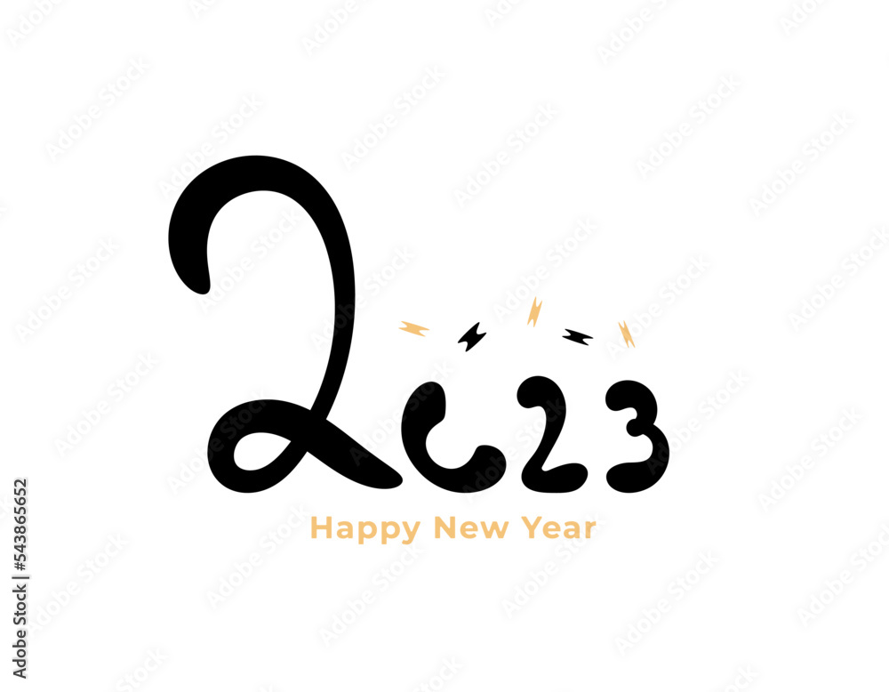 happy new year 2023. number 2023. brush, text, lettering, typography. graphic element design for calendars, posters, banners, greeting cards, social media, websites, and backgrounds happy new year 2023. number 2023. brush, text, lettering, typography. graphic element design for calendars, posters, banners, greeting cards, social media, websites, and backgrounds