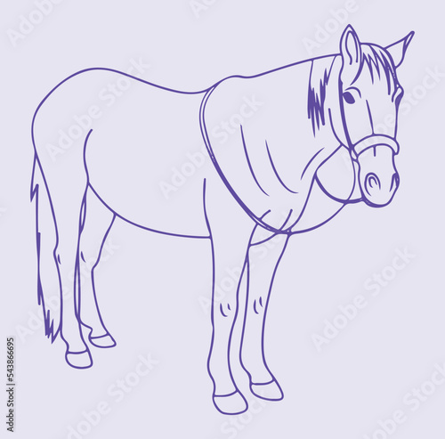 Vector of a horse illustration in purple