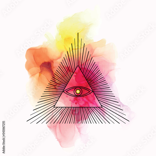 All Seeing eye, the Eye of Providence. Vector illustration.