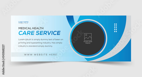 Healthcare and medical Facebook cover social media photo web banner template design premium vector