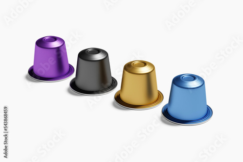 Coffee capsules for background. 3D Render photo