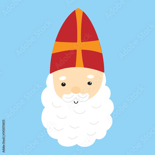 Fototapete Saint Nicholas or Sinterklaas cute doodle portrait