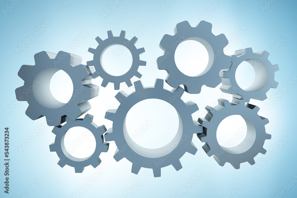 Cogwheels in the machinery and teamwork concept - 3d rendering Cogwheels in the machinery and teamwork concept - 3d rendering