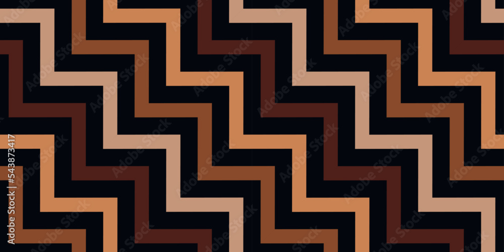 Seamless brown color zigzag pattern banner design vector