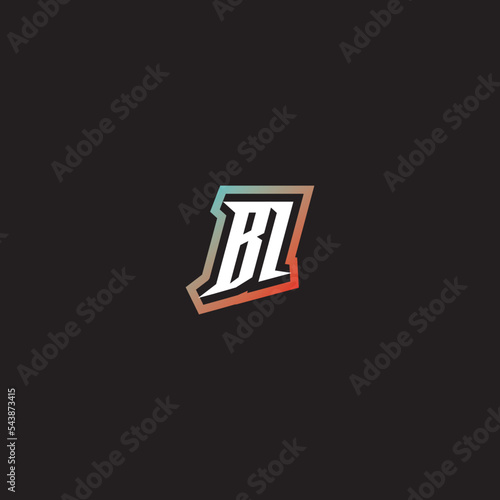 BI initial gradation color concept esport logo design