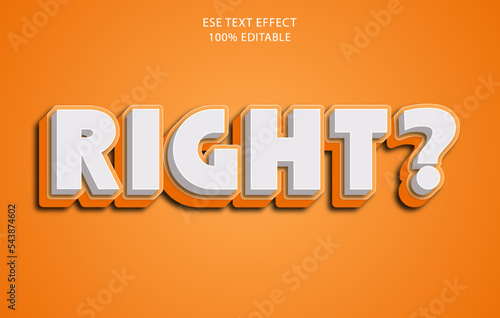 Editable 3d text effect, text effect style, Right editable text effect template
