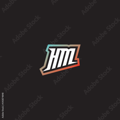 HM initial gradation color concept esport logo design