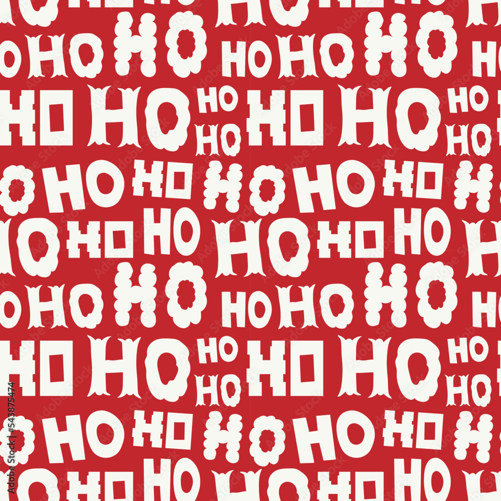 Ho ho ho Santa Claus laughter word seamless pattern for Christmas wrapping paper, card, stationery or print material. Ho ho ho Santa Claus laughter word seamless pattern for Christmas wrapping paper, card, stationery or print material.