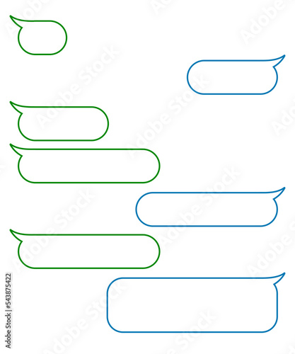 Set message icons, dialogue. Social network chatting window – vector