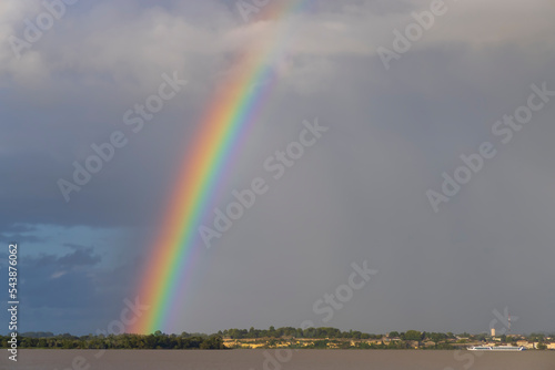 Rainbow after the summer storm  Gironde  Bordeaux  Aquitaine  France