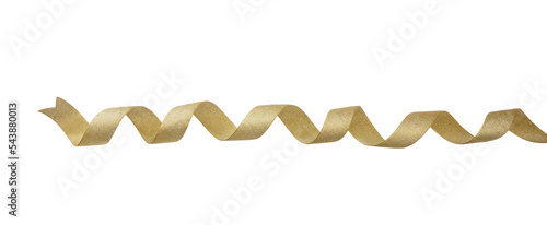 Obraz na plátně Gold ribbon isolated transparent background, PNG, banner