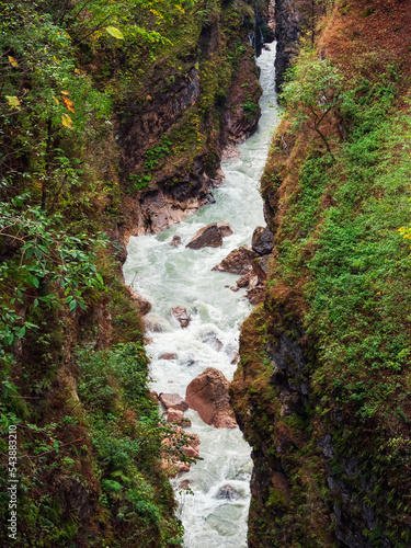 фотографія Digorskoe gorge and the Urukh River flows at breakneck speed at its bottom