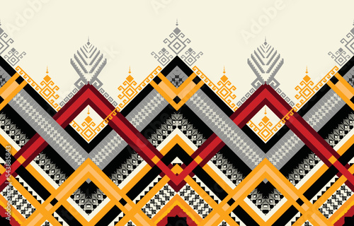 Ethnic geometric American, pattern, Tribal, Aztec motif seamless pattern style. design for fabric, curtain, background, sarong, wallpaper, clothing, wrapping,Batik, tile,decorative. embroidery Vector.