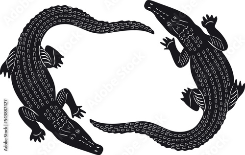 crocodiles vector design handmade 