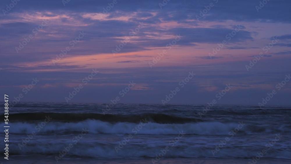 Fototapeta premium Dusk sky at a beach at the Rewal Coast. North West Poland