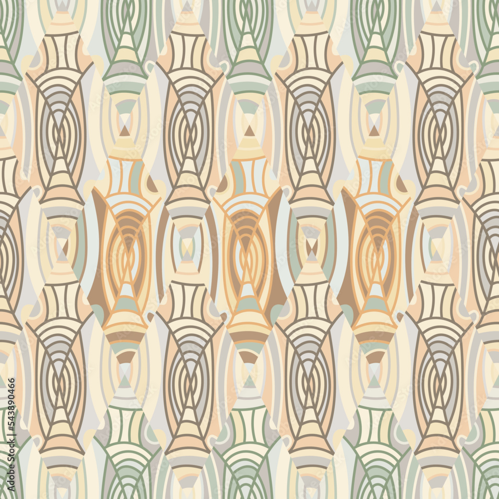 Hand drawn linear seamless pattern. Outline waves tile endless wallpaper. Vintage line ornament. Hand drawn linear seamless pattern. Outline waves tile endless wallpaper. Vintage line ornament.