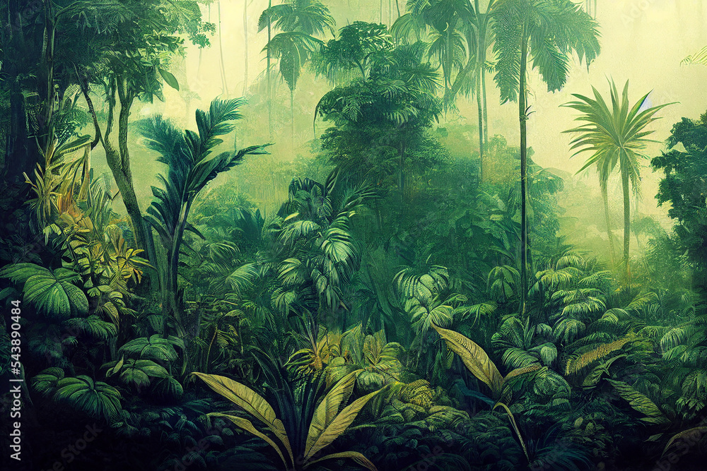 3d wallpapaper. Tropical forest, wild jungle. Closeup nature view of green leaf and palms background. Flat lay, dark nature concept, tropical leaf 3d wallpapaper. Tropical forest, wild jungle. Closeup nature view of green leaf and palms background. Flat lay, dark nature concept, tropical leaf