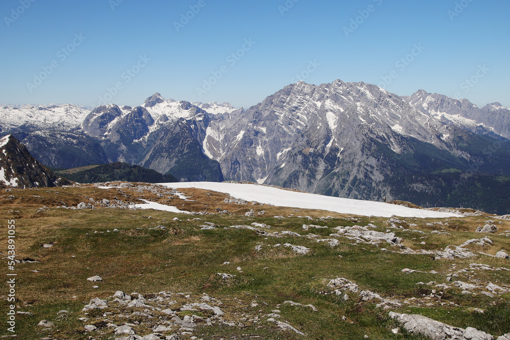 The view from mountain Schneibstein, the Bavarian Alps	