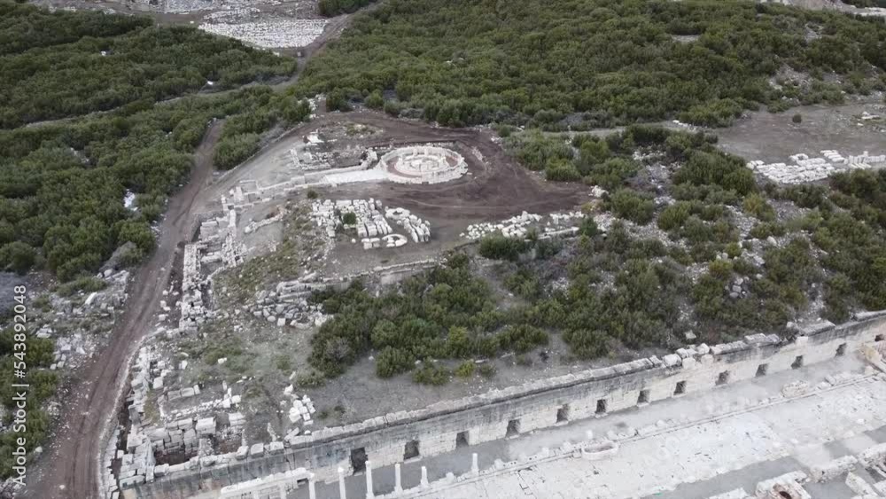 Aerial view of Kibyra ancient city, Turkey