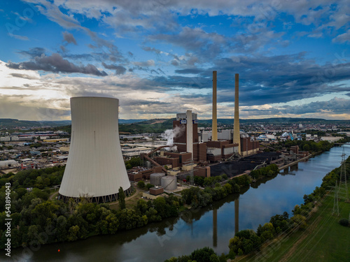 coke power plant in Heilbronn with dramatic sky