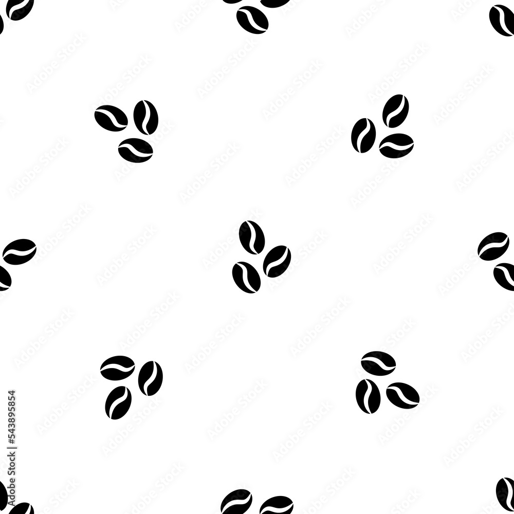 Seamless pattern of repeated black coffee beans symbols. Elements are ...