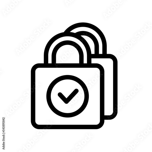 icon line lock, verify, verified, key, padlock, editable color, outline icon style
