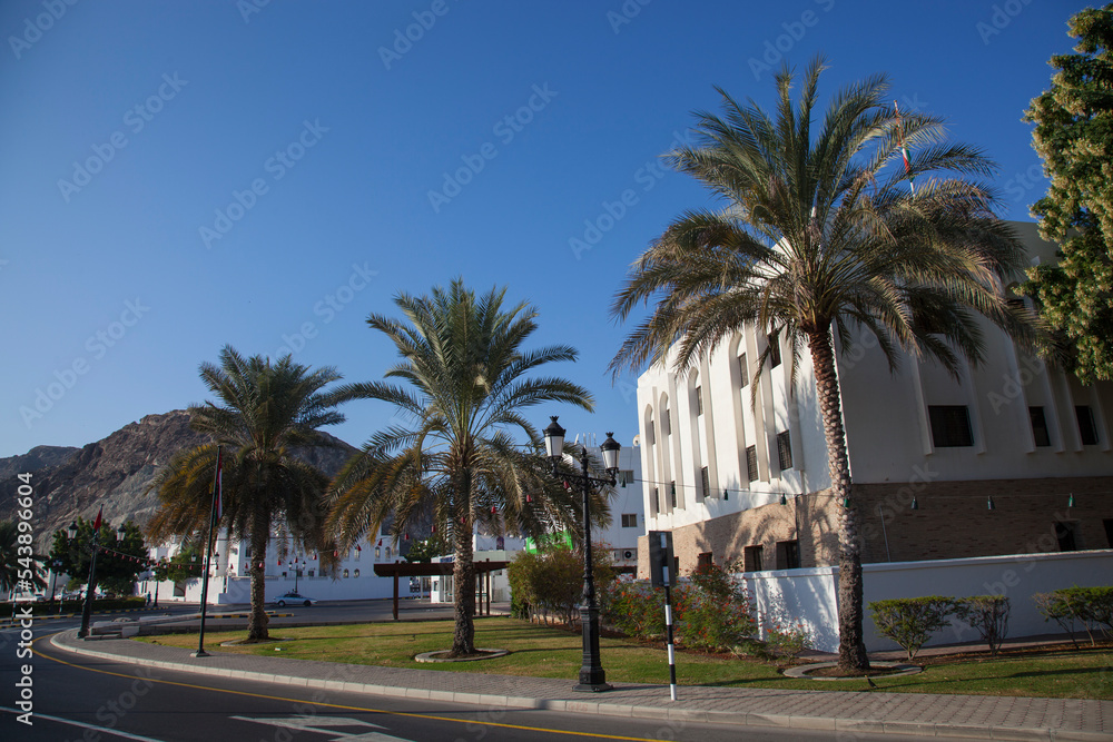 Muscat, Oman - March 05,2019 : View on the old town Muttrah which is located in the Muscat governorate of Oman. 