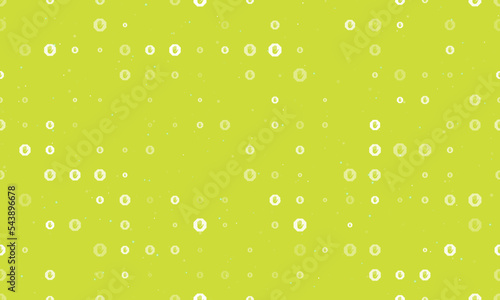Seamless background pattern of evenly spaced white stop hand symbols of different sizes and opacity. Vector illustration on lime background with stars