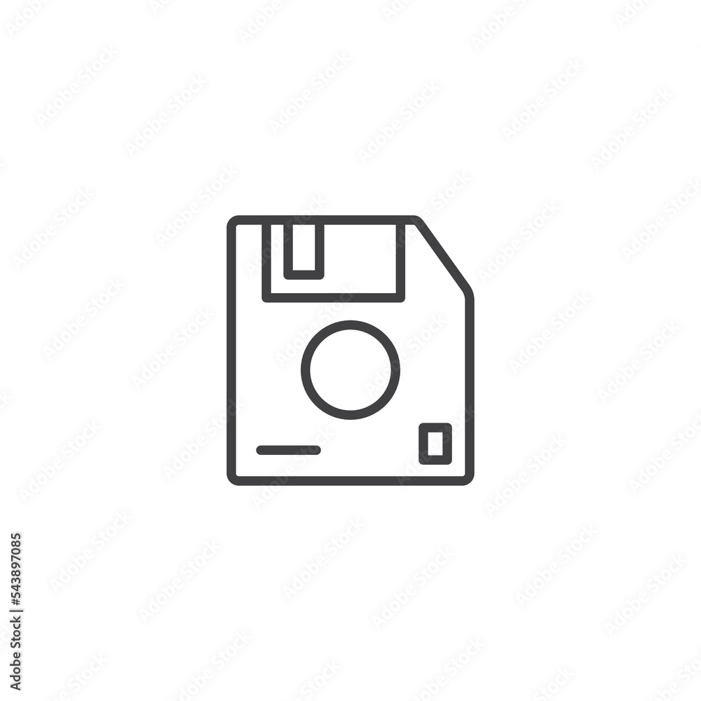 Diskette Line Icon Vector Illustration Eps10 Diskette Line Icon Vector Illustration Eps10