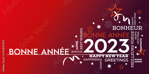 Bonne Année 2023 nuage de mots chaleureux