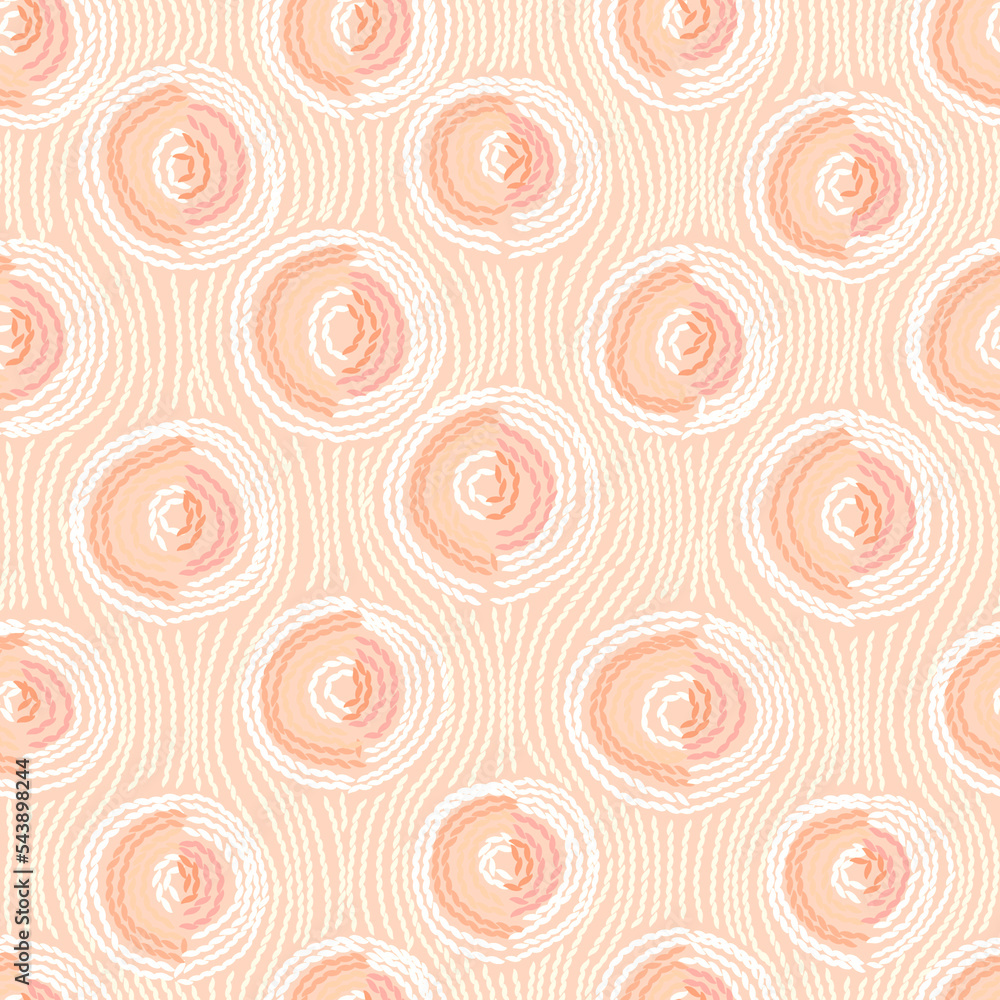 Fototapeta premium Embroidery Seamless pattern. Circles in hand made style