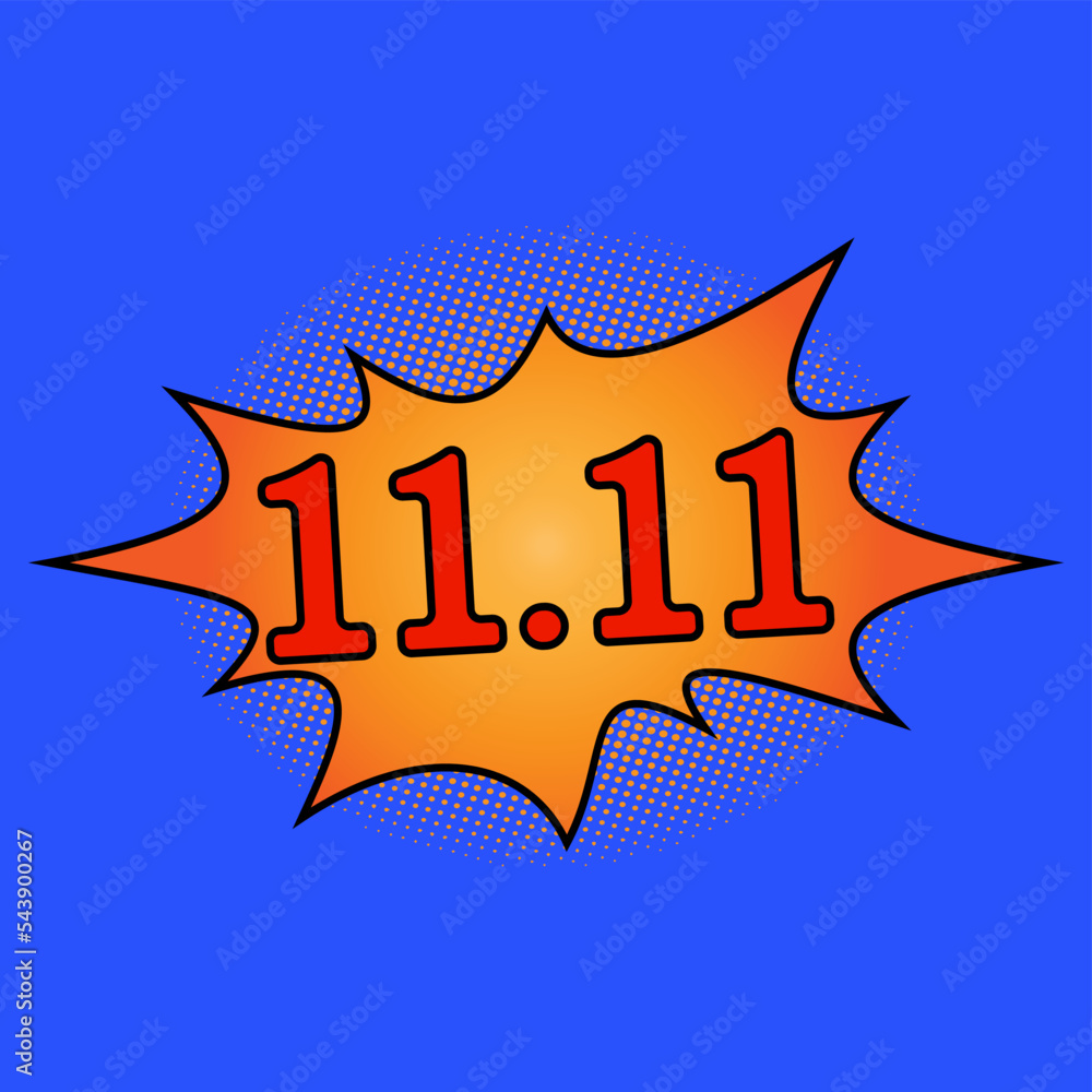 Fototapeta premium 11.11 Big sale comic speech bubble