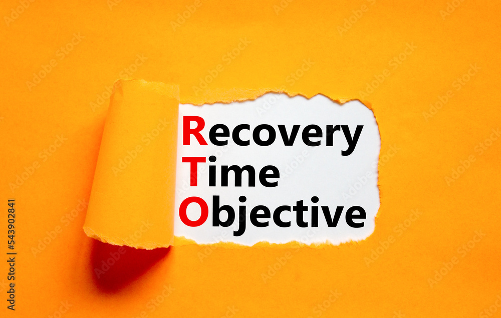 RTO recovery time objective symbol. Concept words RTO recovery time