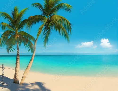 palm tree on the beach © LeopoldMasterson