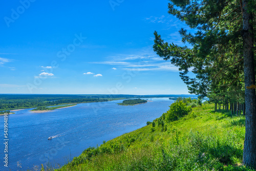 Kama river. View from the high bank of the river near Sarapul