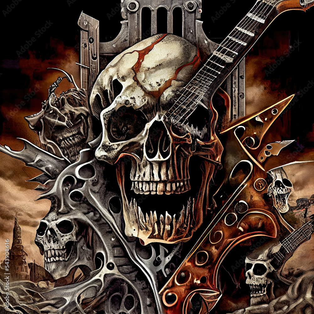 Obraz premium Metal Album Cover Heavy-Metal Death-Metal Hard Music Digital Graphic Digital Art Illustration
