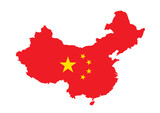Vector map of China with flag