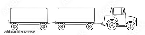 Airport luggage trolley vector stock illustration.