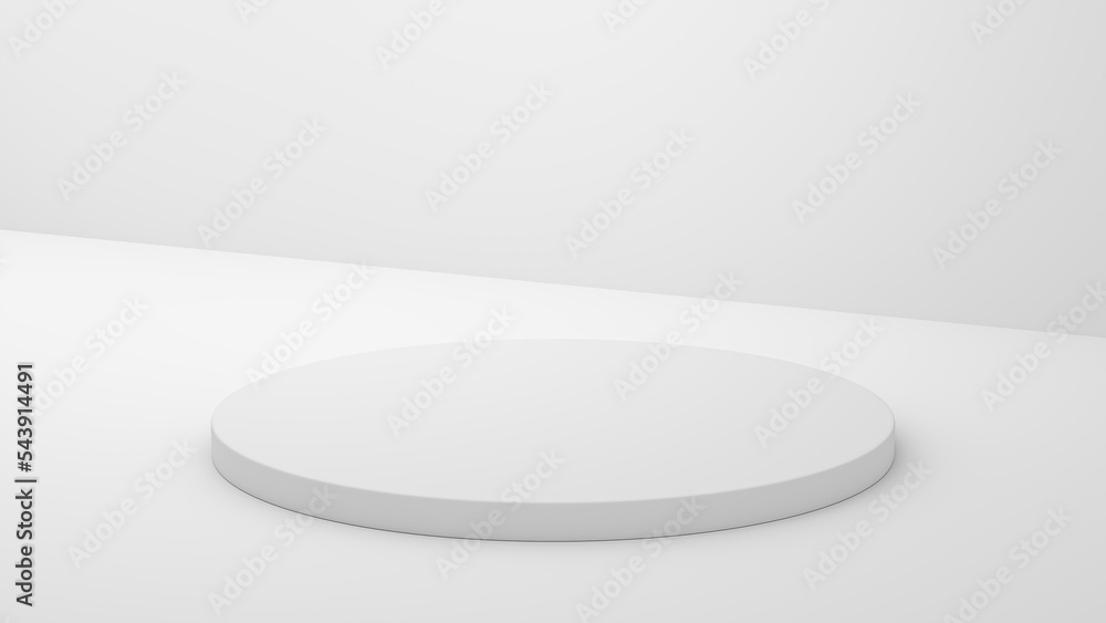 Empty podium or pedestal display on white background with box stand concept. Blank product shelf standing backdrop 3D rendering Empty podium or pedestal display on white background with box stand concept. Blank product shelf standing backdrop 3D rendering