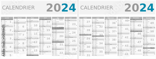 Calendrier 2024 12 mois au format 320 x 420 mm recto verso entièrement modifiable via calques et texte sans serif