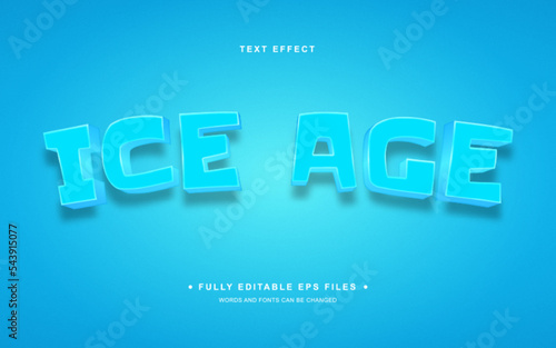 Valokuva Vector Editable Text Effect in Ice Age Movie Style
