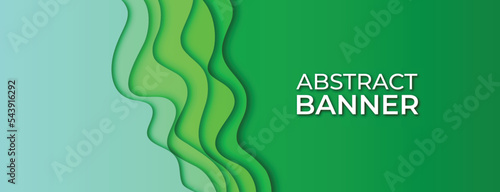 Abstract Wave Banner, Wavy Header Design, Curve Lines Vector Template Design