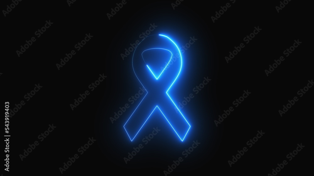 Neon women ribbon sign. Computer generated 3d render Neon women ribbon sign. Computer generated 3d render
