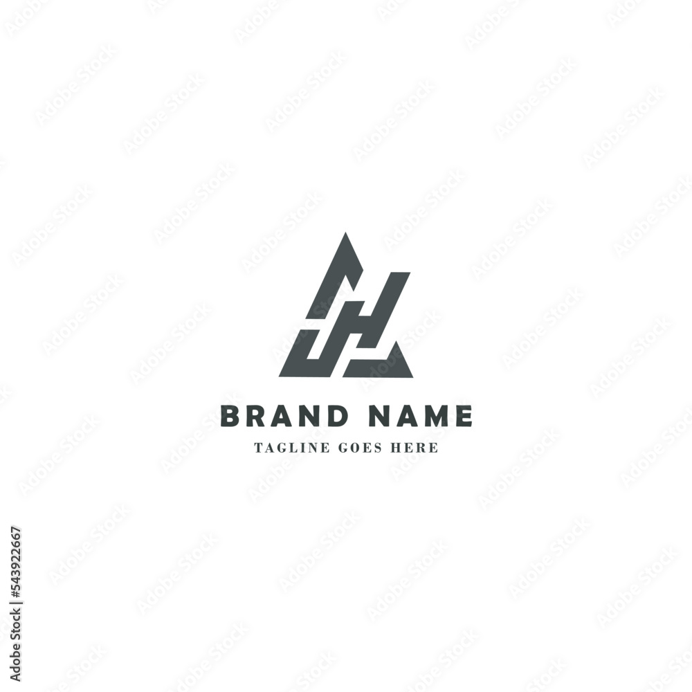 Modern monogram letter AH or H logo Modern monogram letter AH or H logo