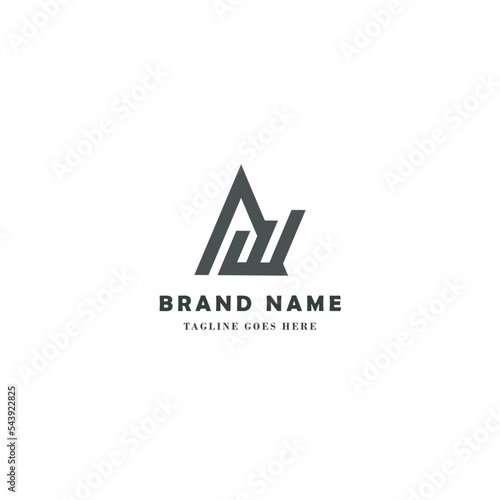 abstract logo design design letter AW logo, letter W 