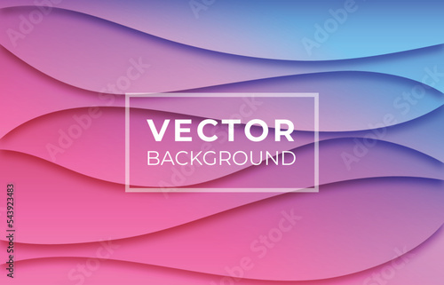 Blue Pink Waves HD Vector Background