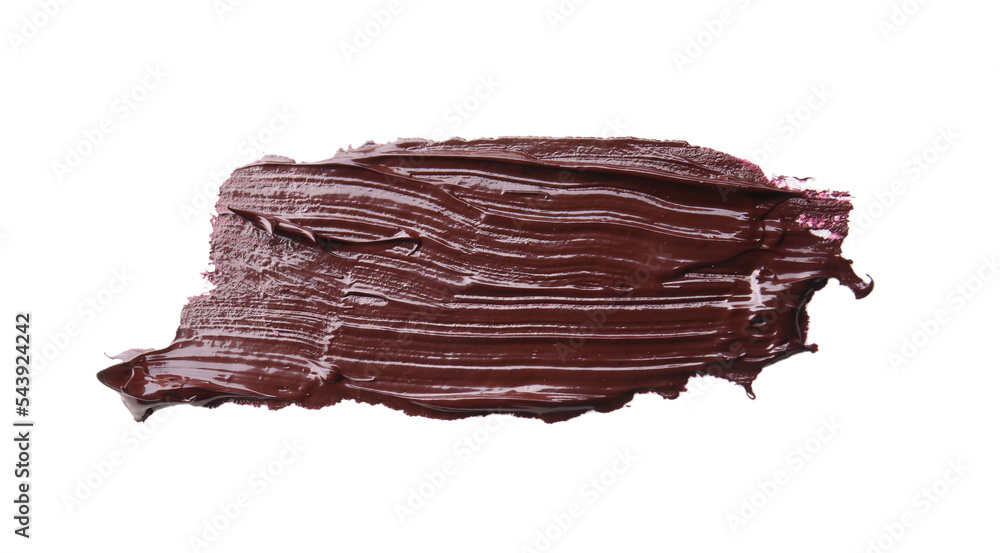 Sample of brown paint on white background, top view Sample of brown paint on white background, top view