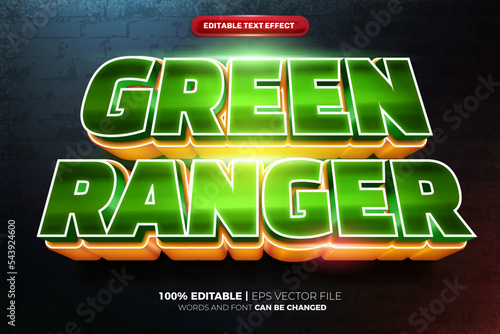 Future Green Ranger 3D Text Effect Style