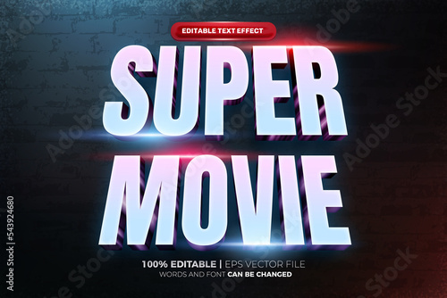Super Movie 3D Text Effect Style